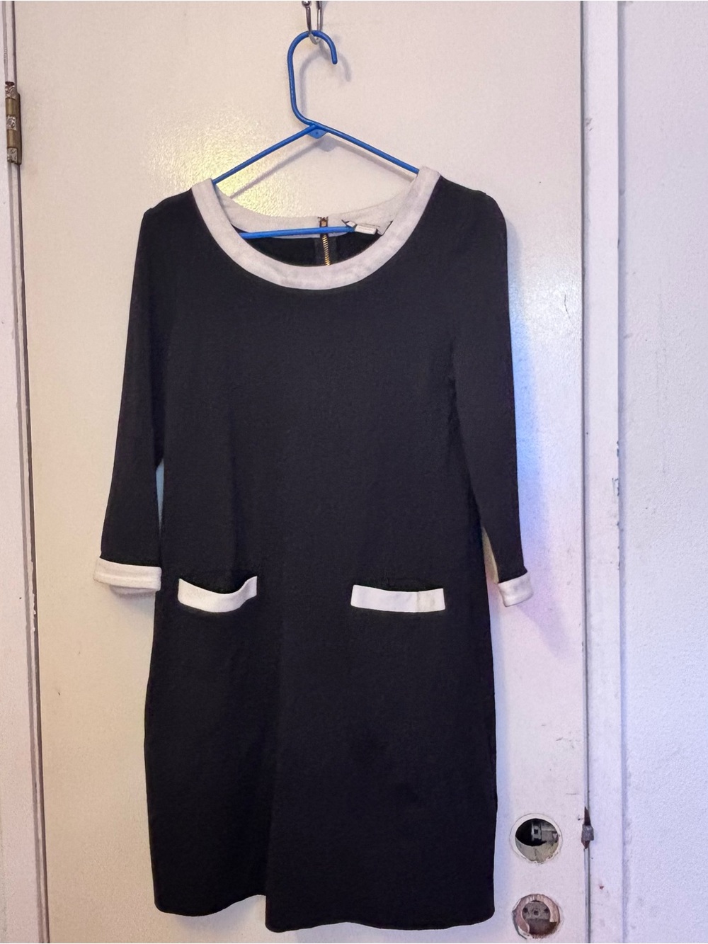 kate spade Black Midi Dress with White Trim